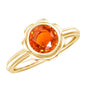 1.6 Carat Lab Grown Orange Sapphire Bezel Set Engagement Ring
