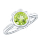 Bezel Set 1.2 Carat Peridot Engagement Ring for Women