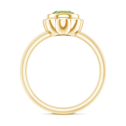 Bezel Set 1.2 Carat Peridot Engagement Ring for Women