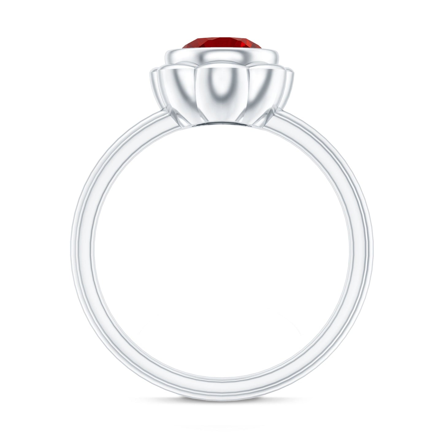 1.3 Carat Lab Grown Ruby Flower Engagement Ring