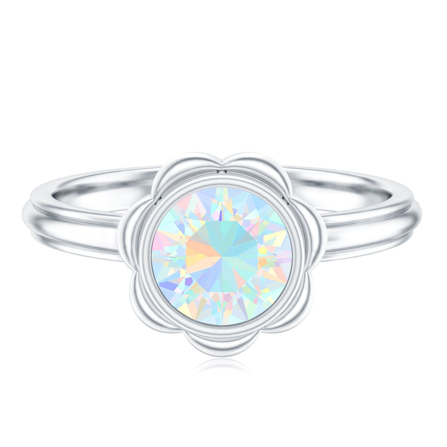 1.6 Carat Ethiopian Opal Engagement Ring for Women