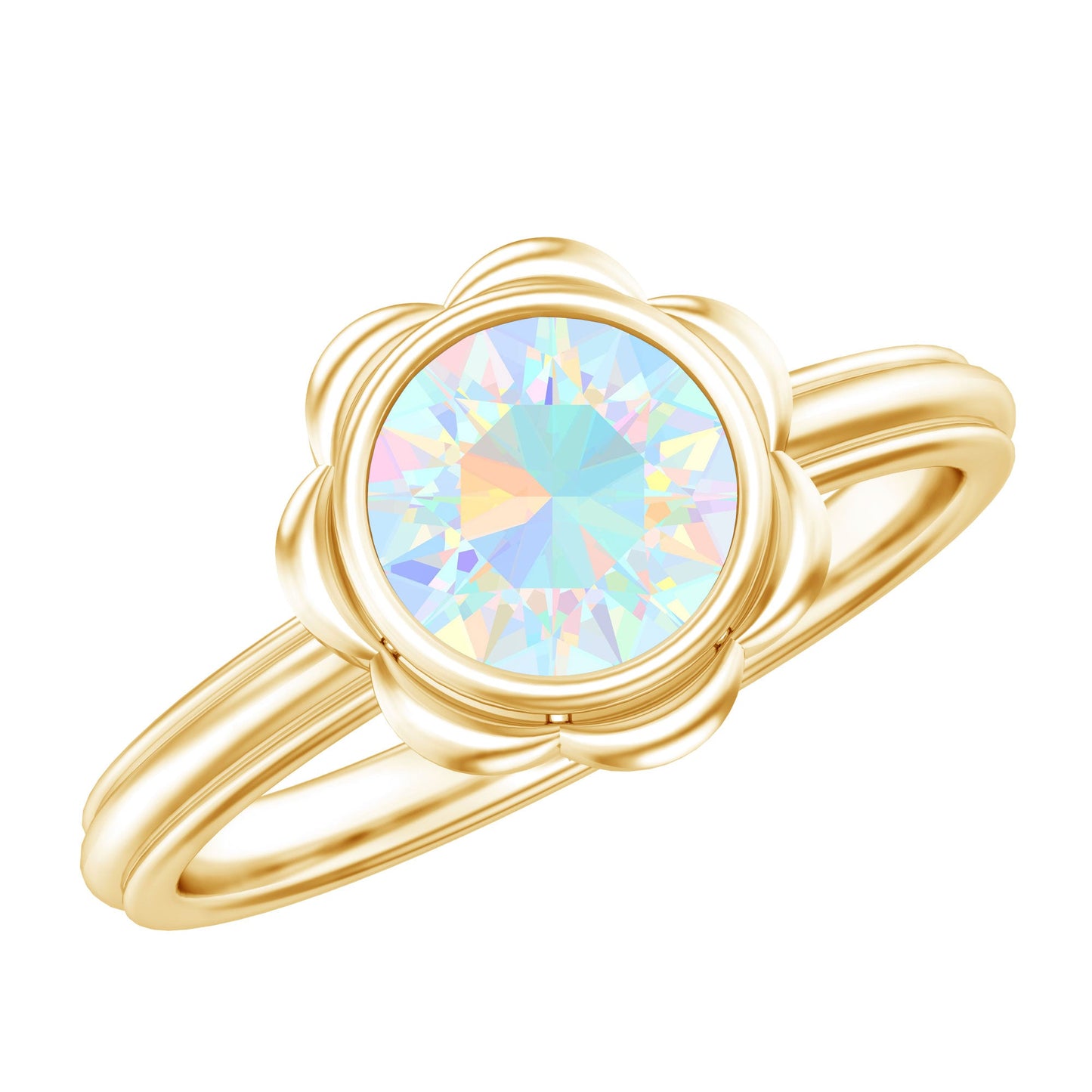 1.6 Carat Ethiopian Opal Engagement Ring for Women
