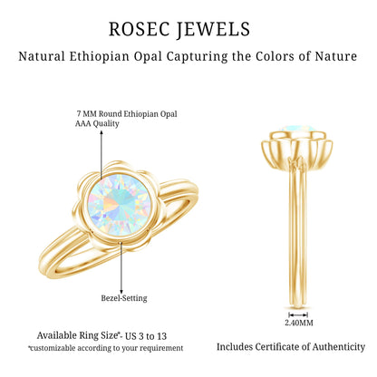 1.6 Carat Ethiopian Opal Engagement Ring for Women