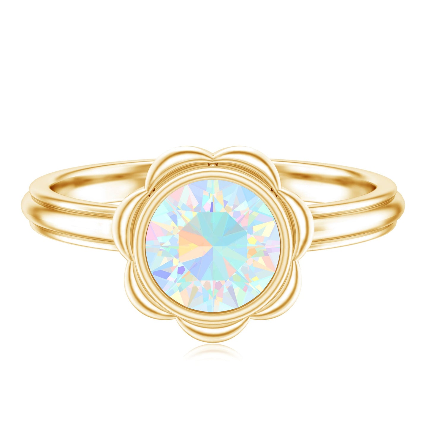 1.6 Carat Ethiopian Opal Engagement Ring for Women