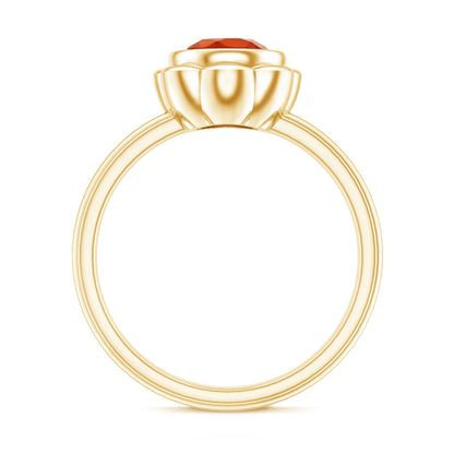 1.6 Carat Real Fire Opal Flower Engagement Ring