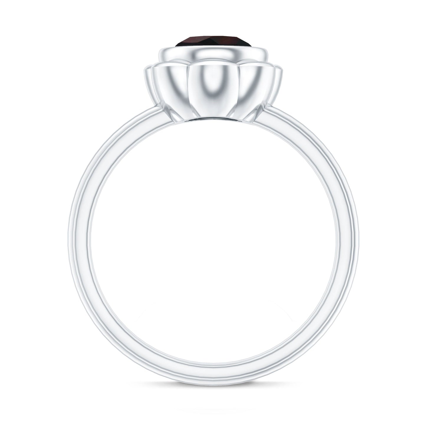 1.6 Carat Round Cut Black Opal Solitaire Engagement Ring in Bezel Setting