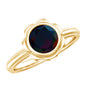 1.6 Carat Round Cut Black Opal Solitaire Engagement Ring in Bezel Setting
