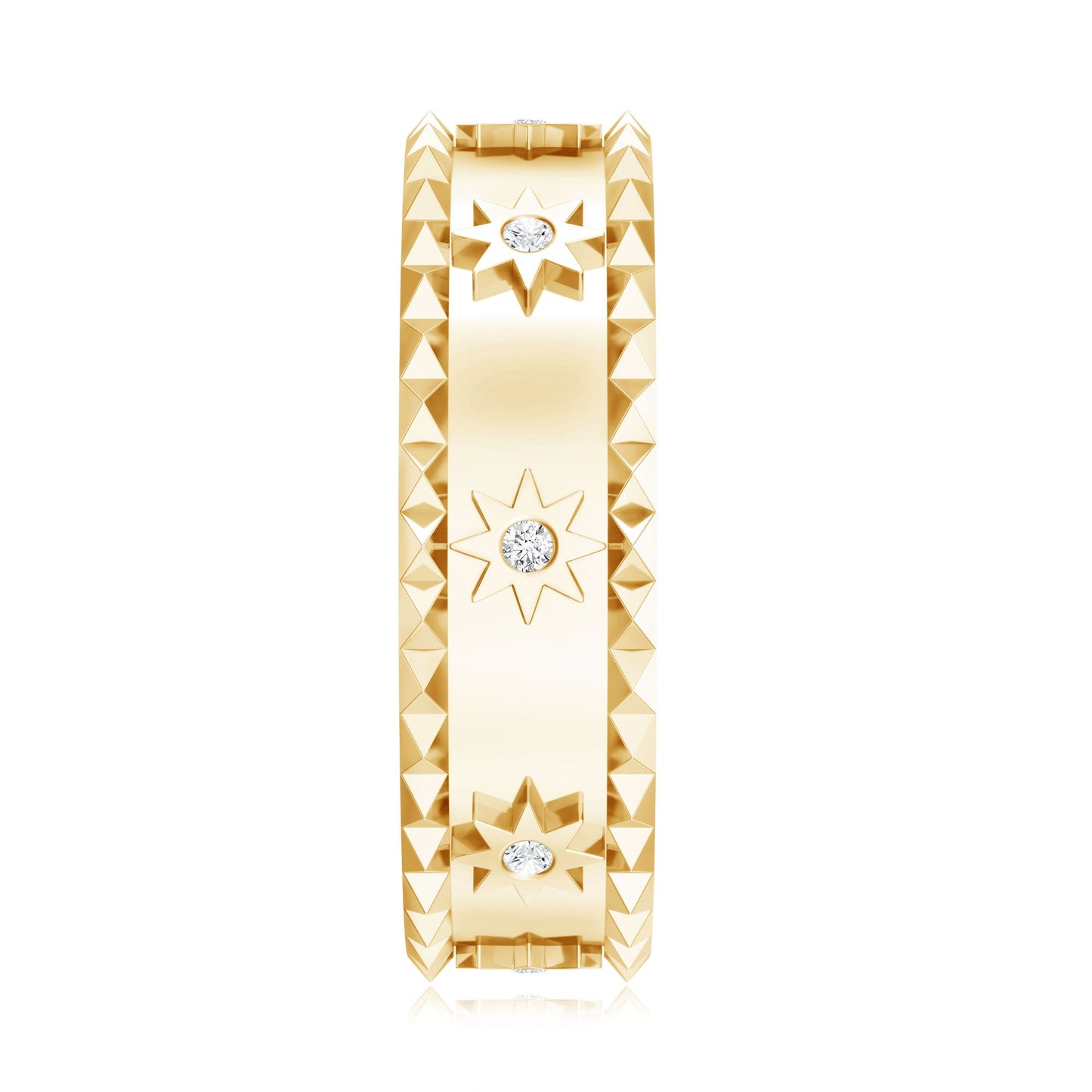 Vintage Inspired Lab Grown Diamond Starburst Wedding Band