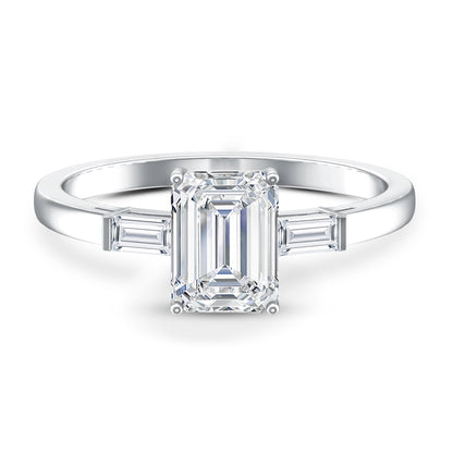 1.8 Carat Lab Grown Diamond Emerald Cut Engagement Ring