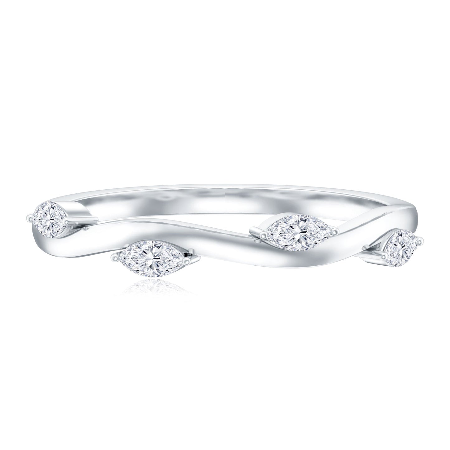 Marquise Cut Lab Grown Diamond Wedding Band