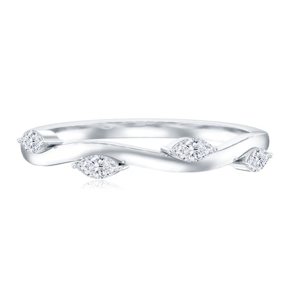 Marquise Cut Lab Grown Diamond Wedding Band