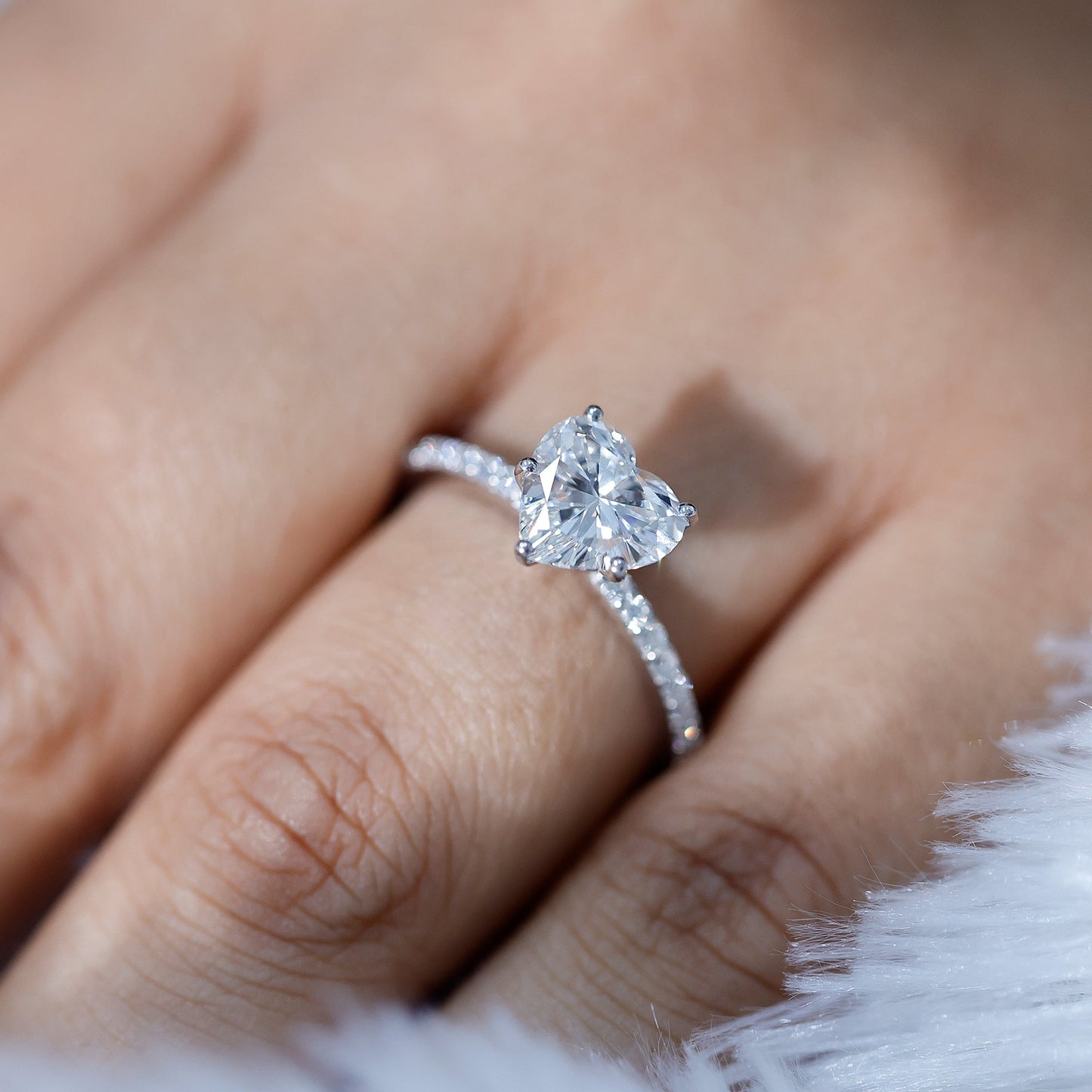 2 Carat Lab Grown Diamond Heart Engagement Ring for Her