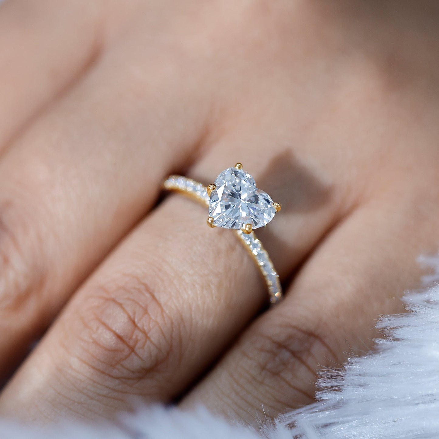 2 Carat Lab Grown Diamond Heart Engagement Ring for Her