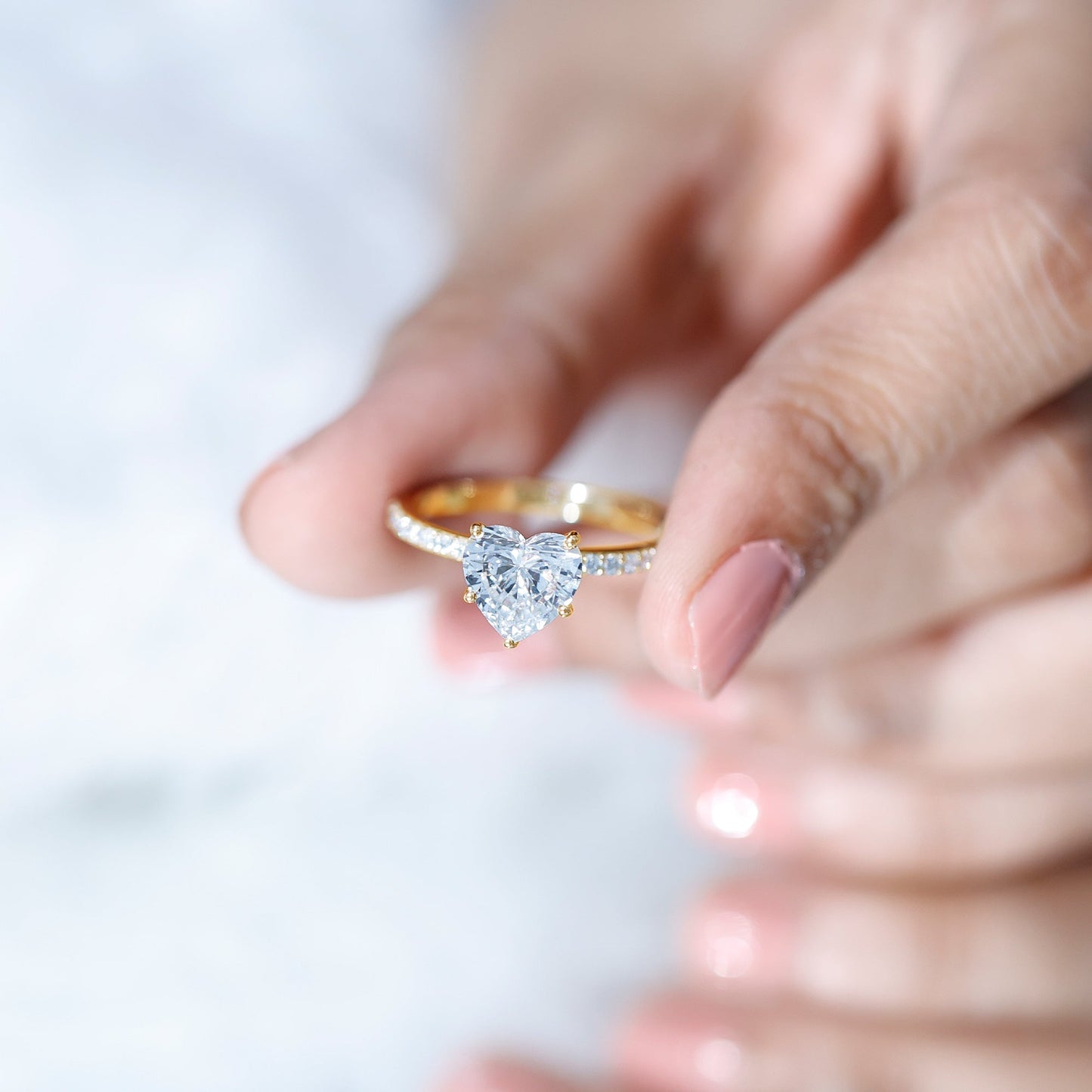 2 Carat Lab Grown Diamond Heart Engagement Ring for Her