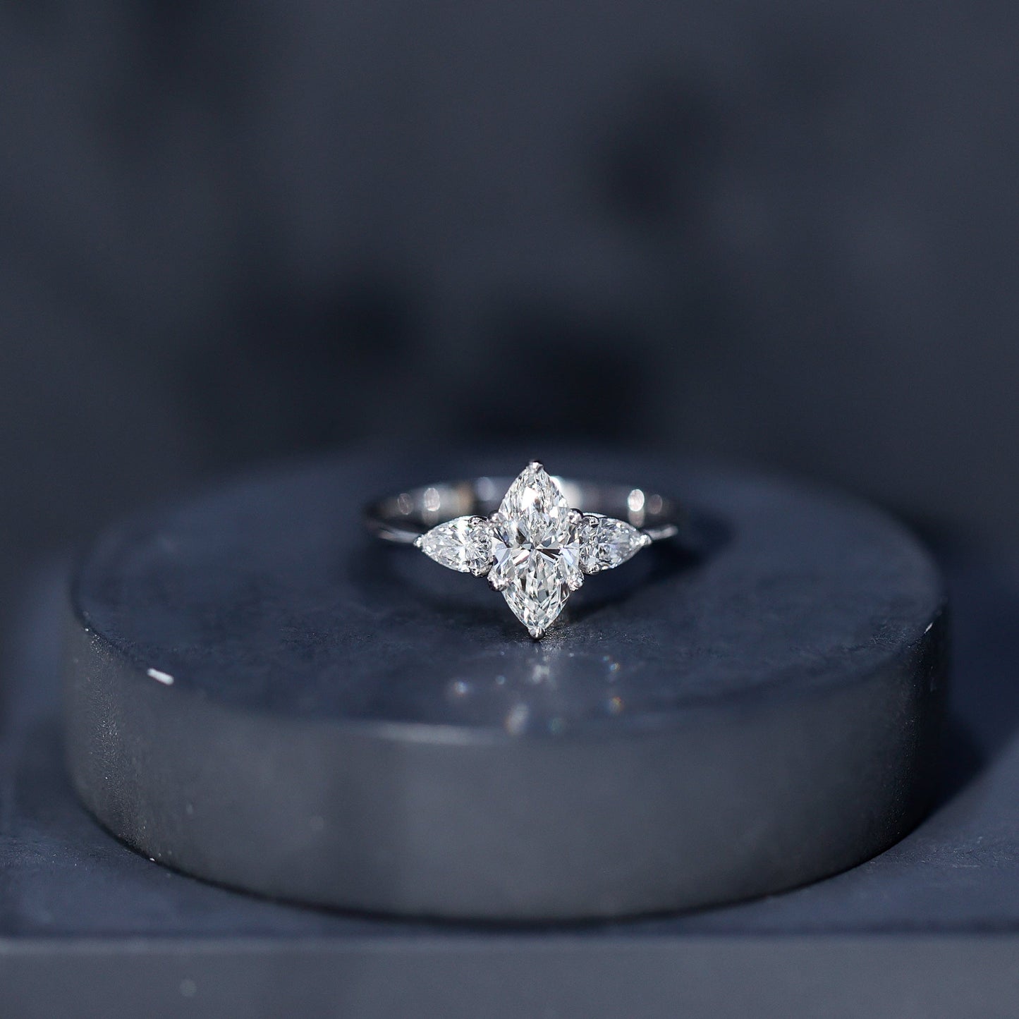 Certified Lab Grown Diamond Three Stone Engagement Ring for Women