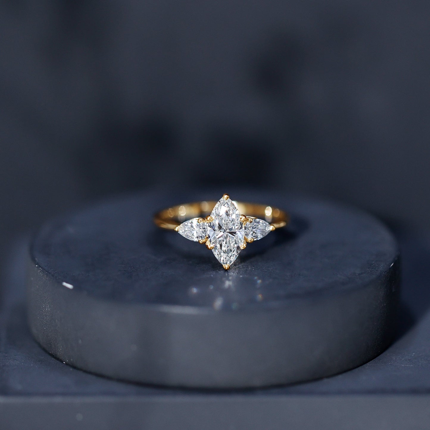 Certified Lab Grown Diamond Three Stone Engagement Ring for Women