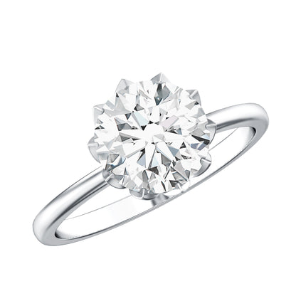 Lotus Basket Set Lab Grown Diamond 3 Carat Engagement Ring with IGI Certificate