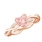 1 CT IGI Certified Lab Grown Pink Diamond Heart Engagement Ring with Crossover Shank