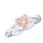 1 CT IGI Certified Lab Grown Pink Diamond Heart Engagement Ring with Crossover Shank