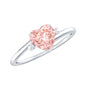 IGI Certified 1 CT Lab Grown Pink Diamond Heart Promise Ring