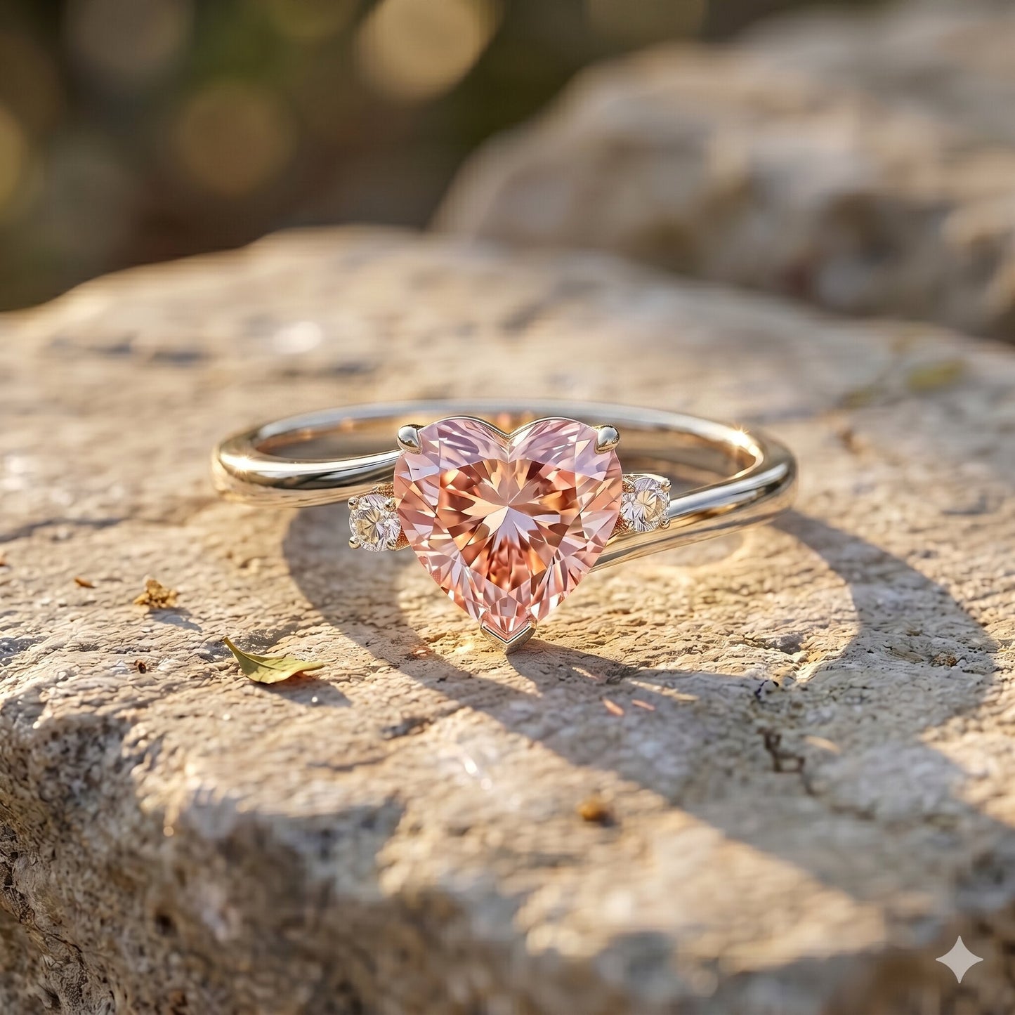 IGI Certified 1 CT Lab Grown Pink Diamond Heart Promise Ring