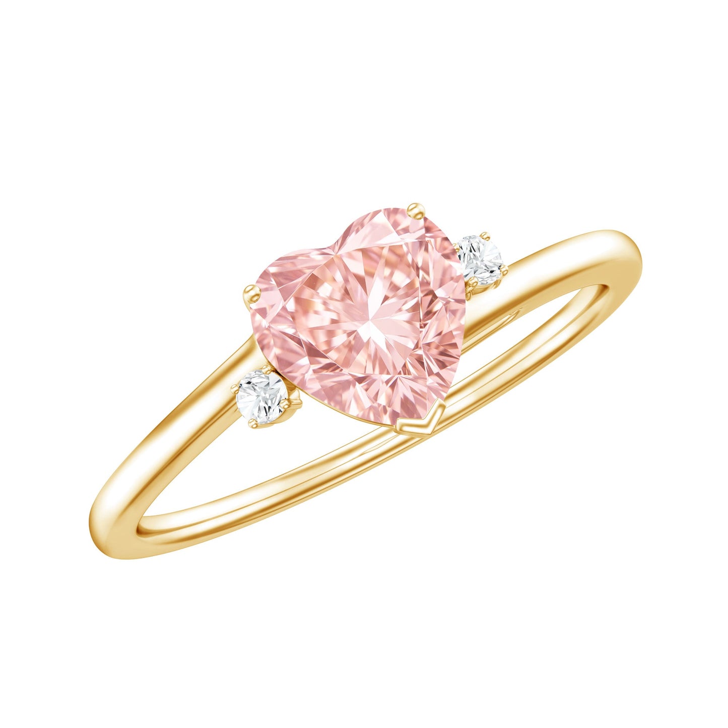 IGI Certified 1 CT Lab Grown Pink Diamond Heart Promise Ring