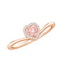 IGI Certified Lab Grown Pink Diamond Heart Promise Ring with Halo