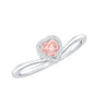 IGI Certified Lab Grown Pink Diamond Heart Promise Ring with Halo