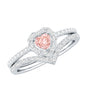 Heart Shape Lab Grown Pink and White Diamond Wedding Ring Set with IGI Certificate
