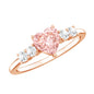 IGI Certified 1 Carat Lab Grown Pink and White Diamond Heart Promise Ring for Her