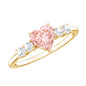 IGI Certified 1 Carat Lab Grown Pink and White Diamond Heart Promise Ring for Her