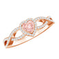 IGI Certified 1 Carat Lab Grown Pink and White Diamond Classic Engagement Ring
