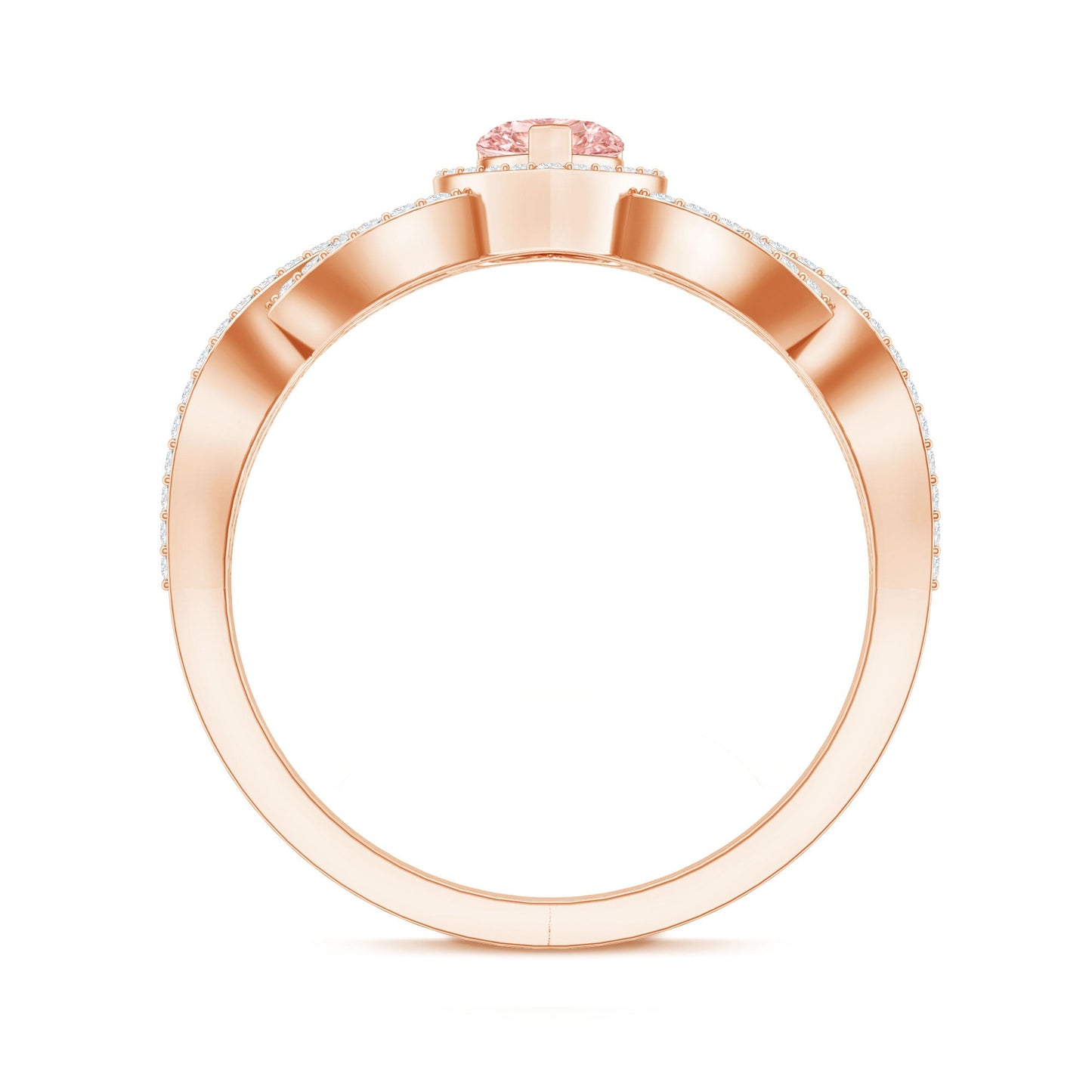 IGI Certified 1 Carat Lab Grown Pink and White Diamond Classic Engagement Ring