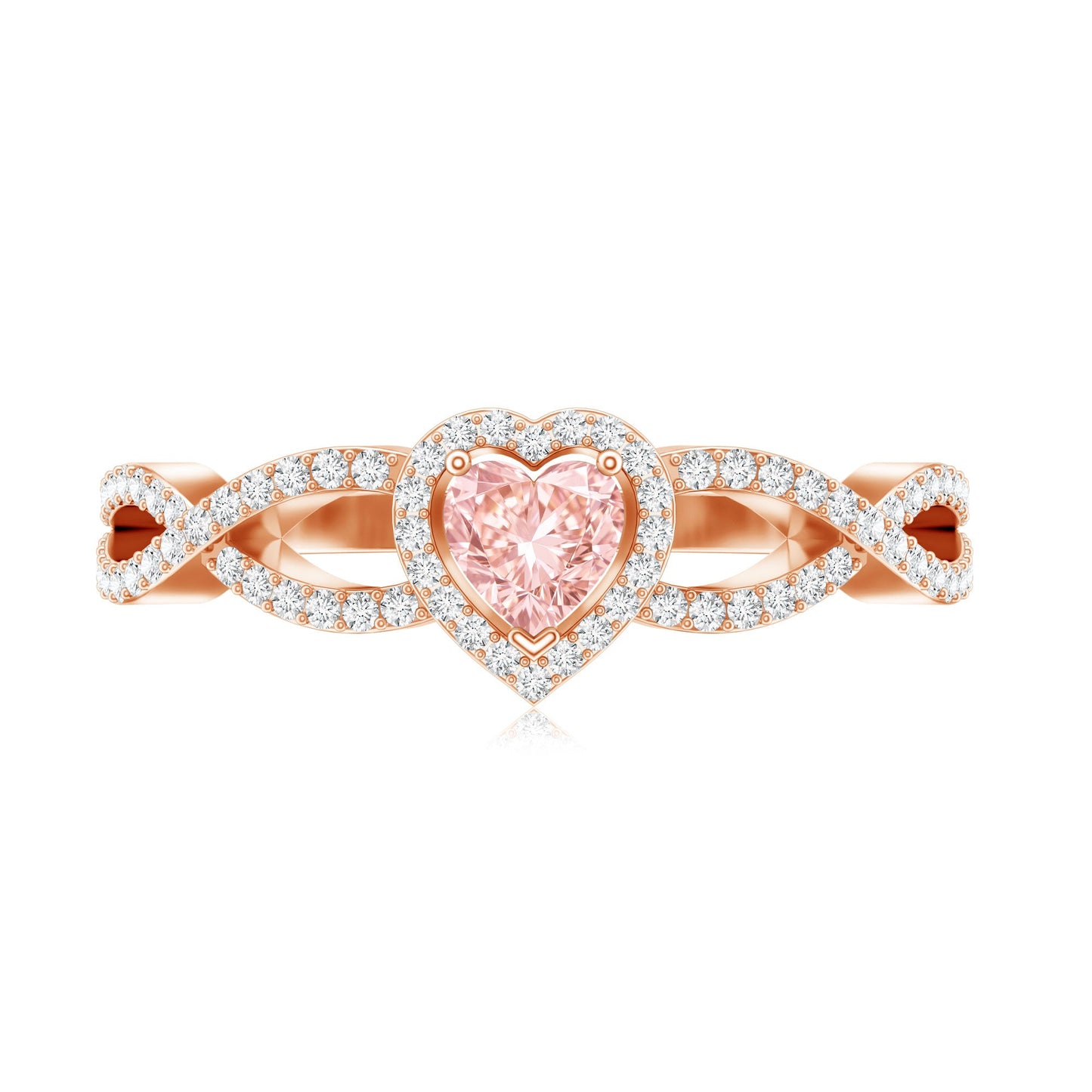 IGI Certified 1 Carat Lab Grown Pink and White Diamond Classic Engagement Ring