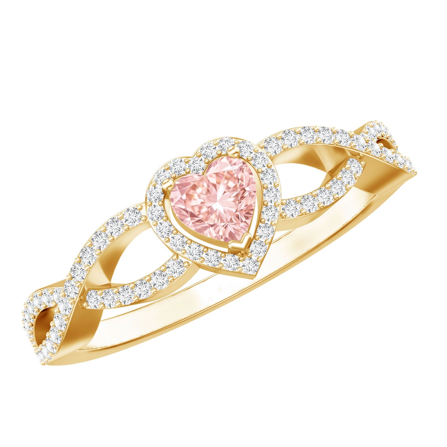 IGI Certified 1 Carat Lab Grown Pink and White Diamond Classic Engagement Ring