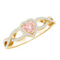 IGI Certified 1 Carat Lab Grown Pink and White Diamond Classic Engagement Ring
