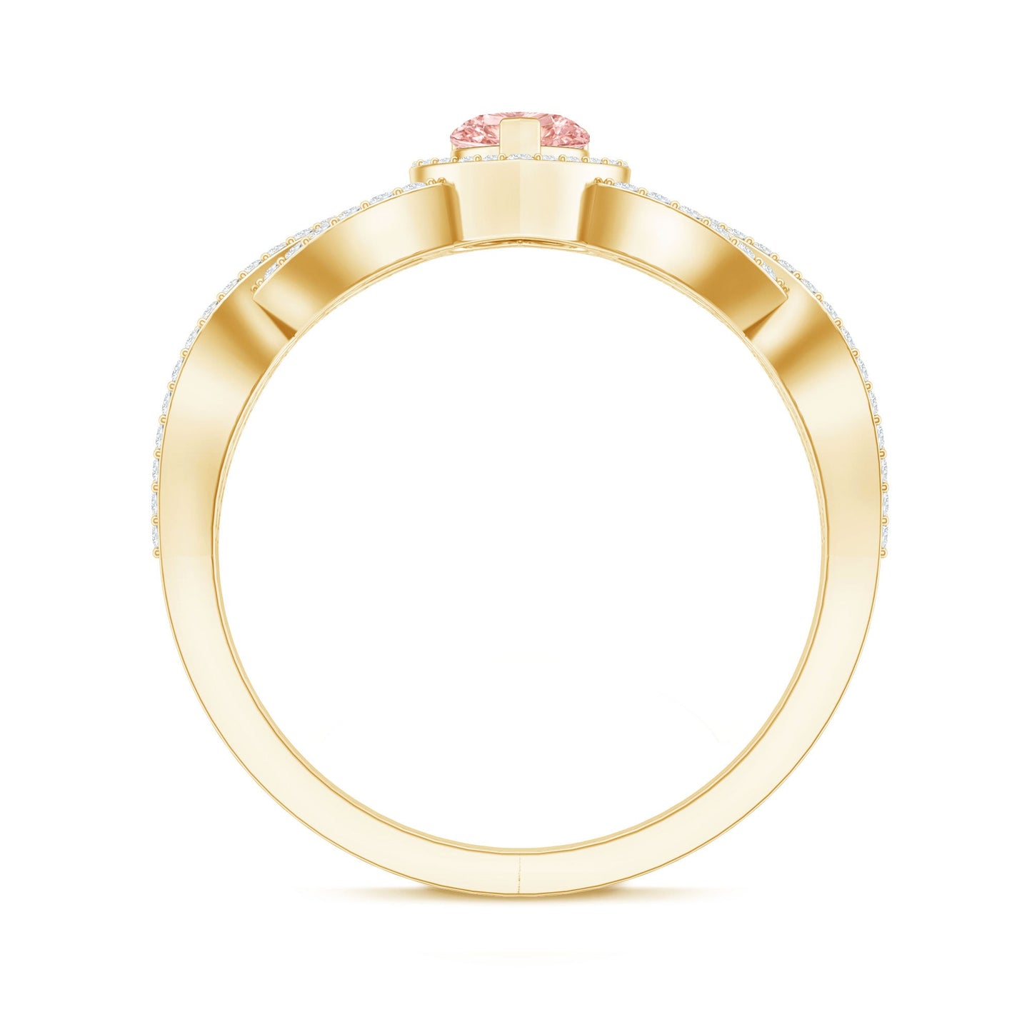 IGI Certified 1 Carat Lab Grown Pink and White Diamond Classic Engagement Ring
