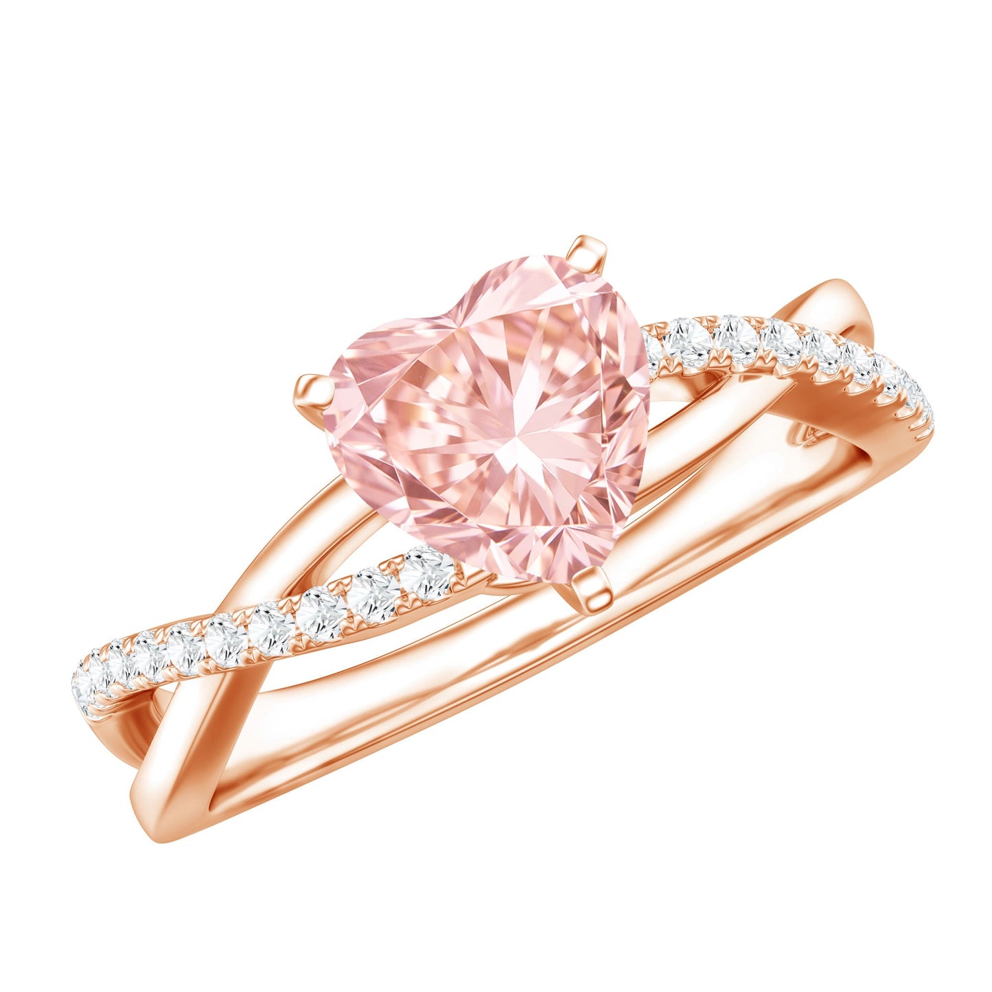 IGI Certified 1 CT Solitaire Lab Grown Pink Diamond Heart Engagement Ring