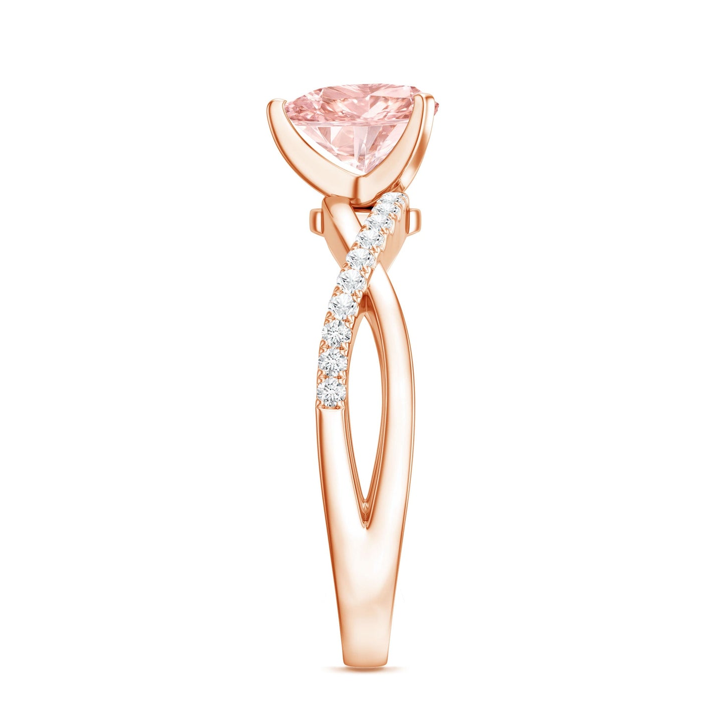 IGI Certified 1 CT Solitaire Lab Grown Pink Diamond Heart Engagement Ring