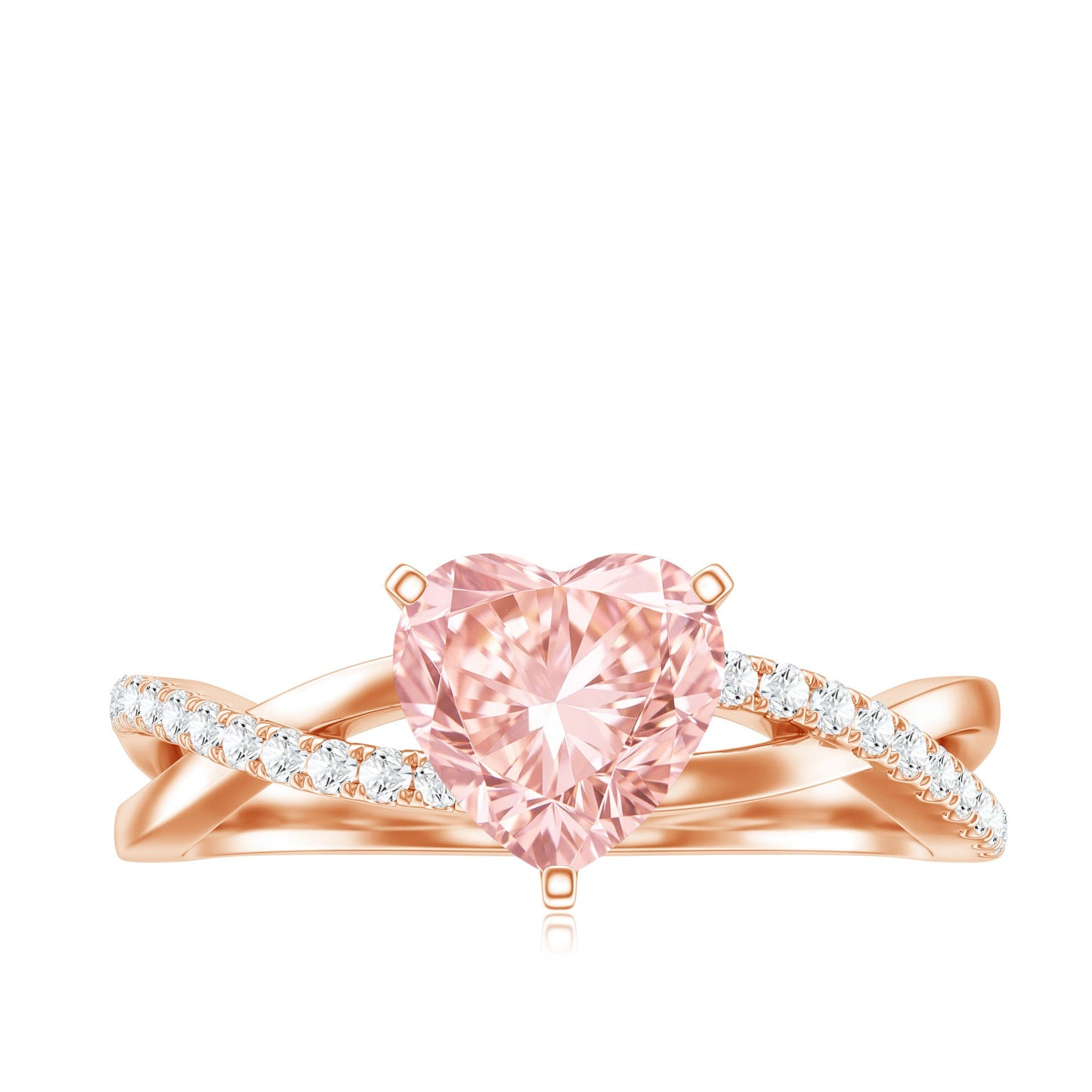 IGI Certified 1 CT Solitaire Lab Grown Pink Diamond Heart Engagement Ring