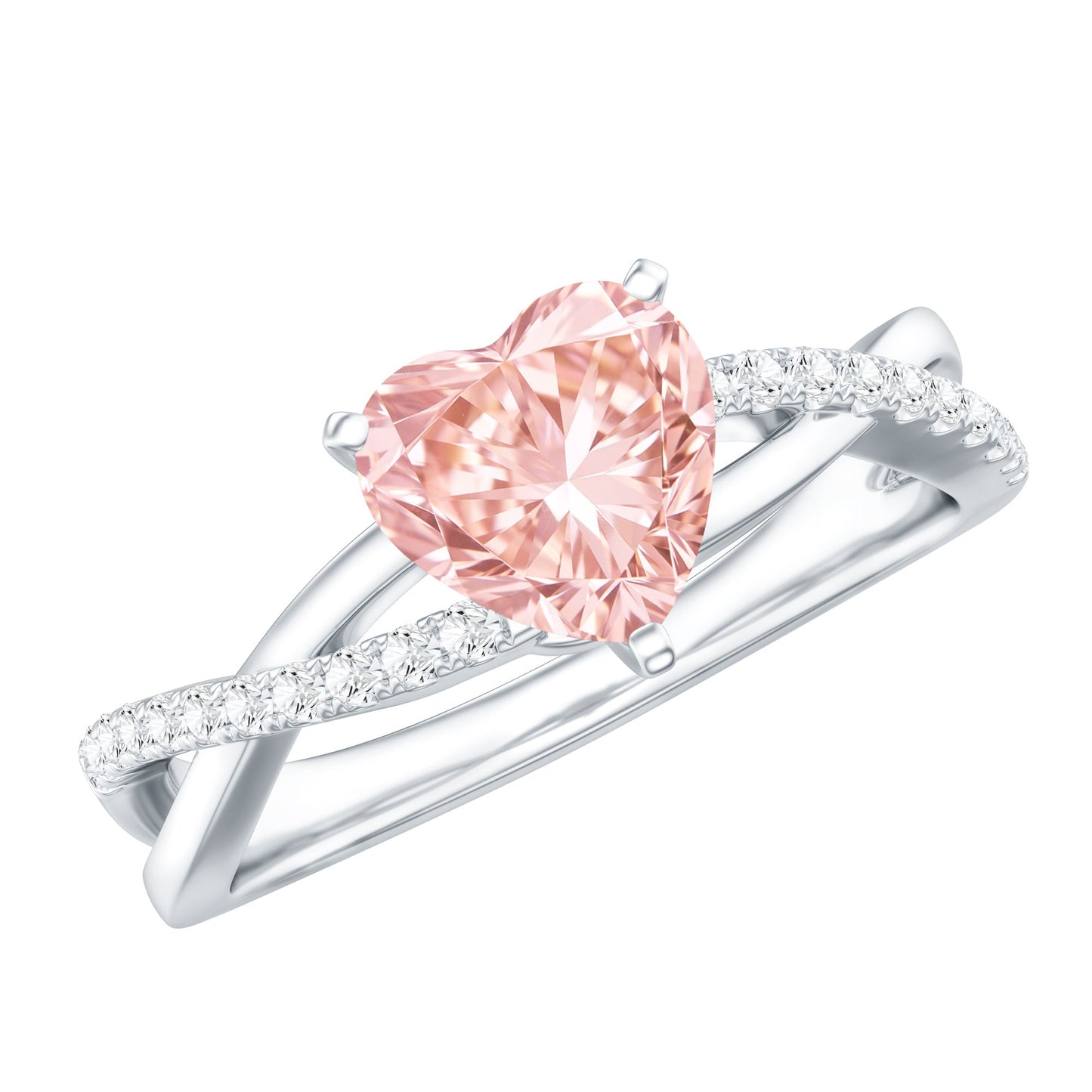 IGI Certified 1 CT Solitaire Lab Grown Pink Diamond Heart Engagement Ring