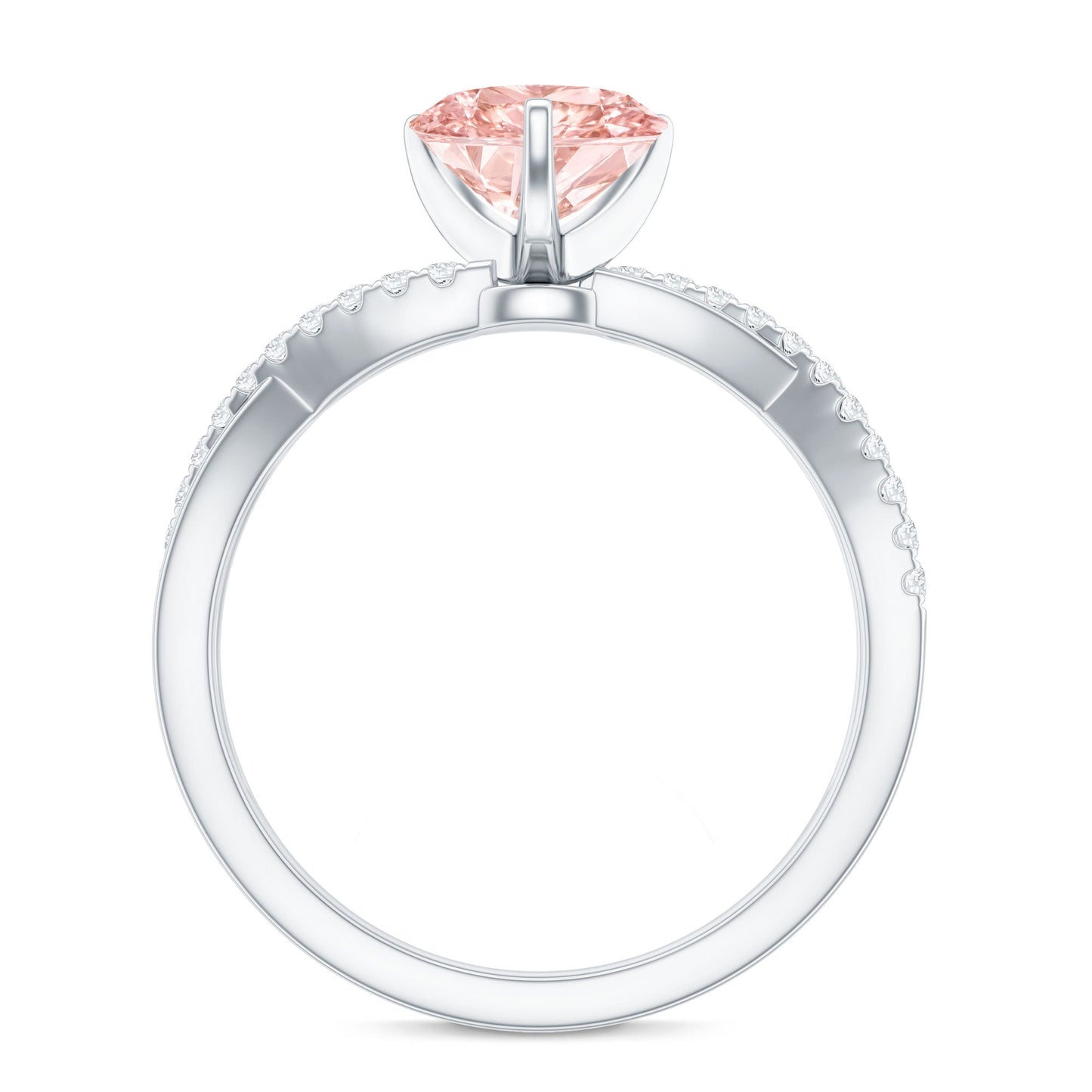 IGI Certified 1 CT Solitaire Lab Grown Pink Diamond Heart Engagement Ring