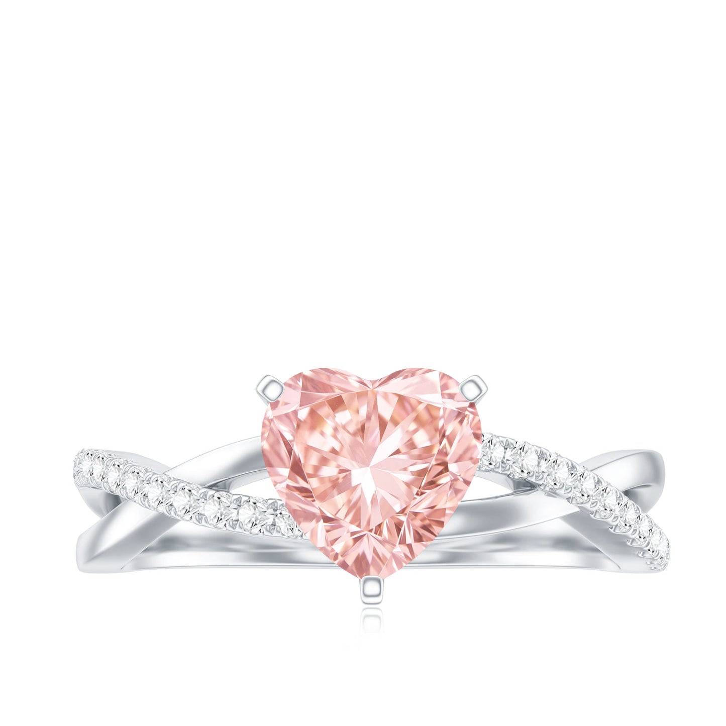 IGI Certified 1 CT Solitaire Lab Grown Pink Diamond Heart Engagement Ring