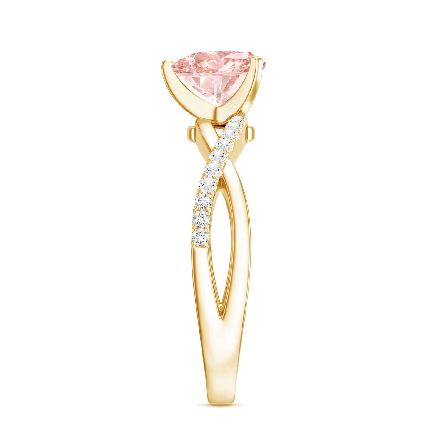 IGI Certified 1 CT Solitaire Lab Grown Pink Diamond Heart Engagement Ring