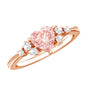1 CT Lab Grown Pink and White Diamond Heart Engagement Ring IGI Certified