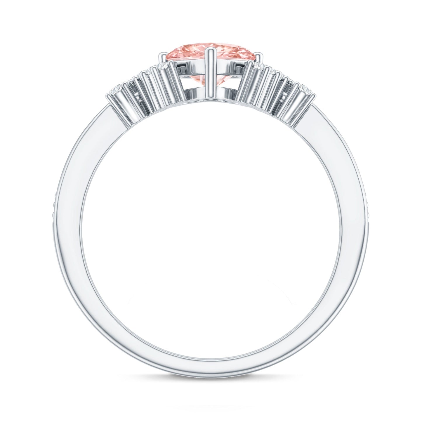 1 CT Lab Grown Pink and White Diamond Heart Engagement Ring IGI Certified
