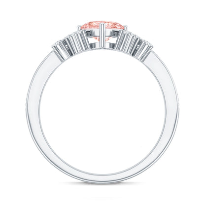 1 CT Lab Grown Pink and White Diamond Heart Engagement Ring IGI Certified