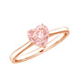 1 CT Lab Grown Pink Diamond Heart Promise Ring with IGI Certificate