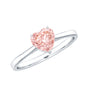 1 CT Lab Grown Pink Diamond Heart Promise Ring with IGI Certificate