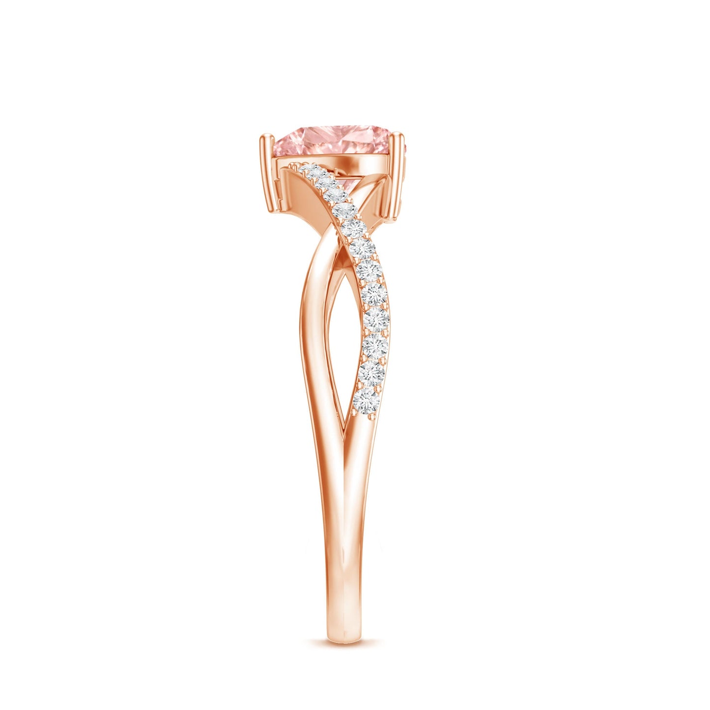 IGI Certified 1 CT Heart Shaped Lab Grown Pink Diamond Infinity Engagement Ring